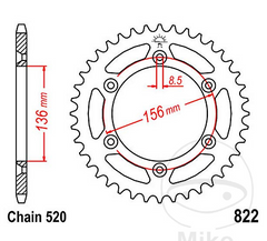 Corona para Beta RR, Gas Gas EC, Husqvarna CR 125, SM 450 R, SM 510, TC 510 