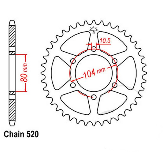 Corona per Kawasaki ER-6F/N, KLE 650 Versys, Ninja 650, Vulcan &50, Z750, Z800, ZX6-R, ZXR400
