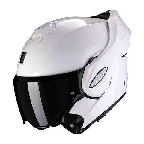 SCORPION EXO-TECH EVO Modular Motorcycle Helmet with matt black folding chin guard