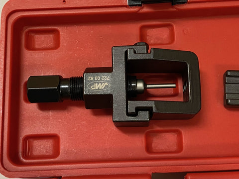 Universal motorcycle chain tool for cutting and closing chains