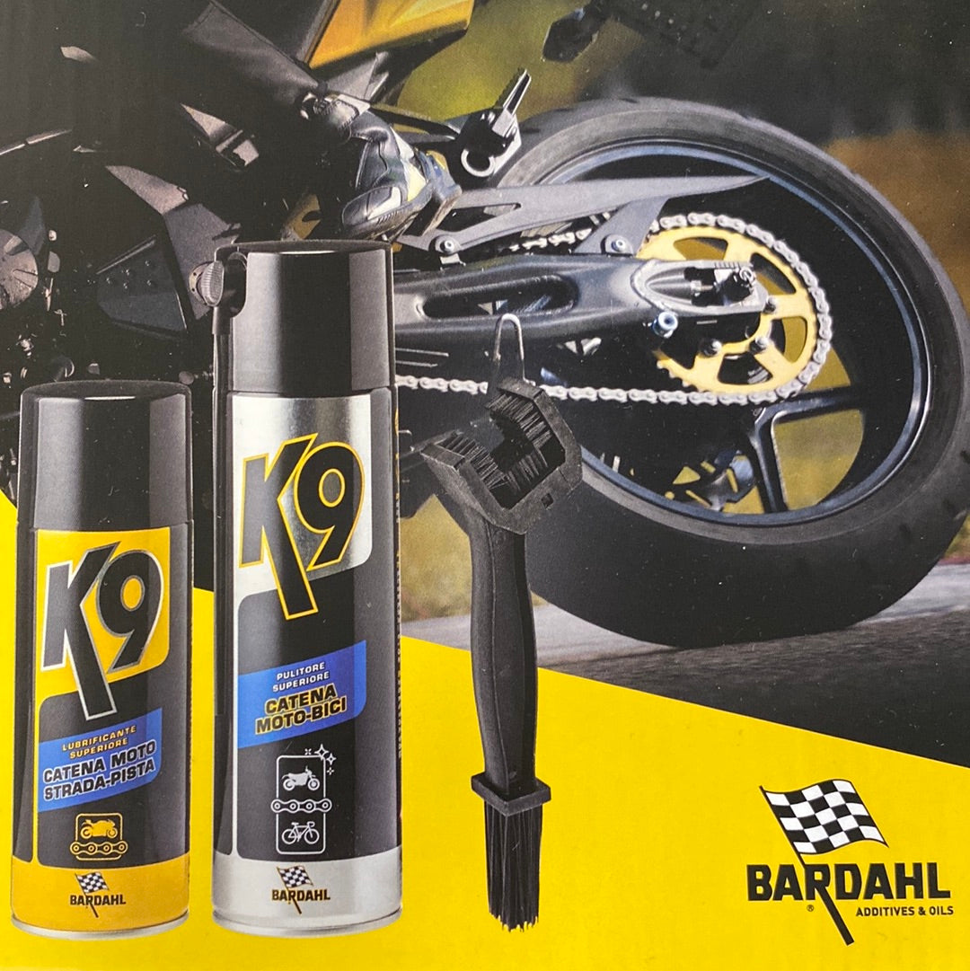 BARDAHL kit pulizia catena moto, spray pulitore, spazzola e grasso cat –  FutureMoto Ricambi