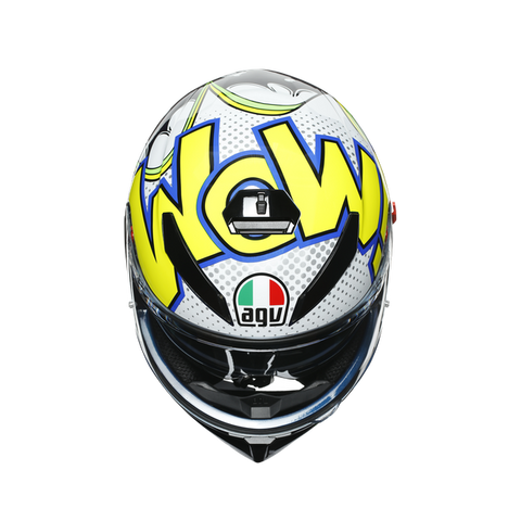 AGV K3 SV Full Face Helmet Bubble Blue White Yellow Fluo