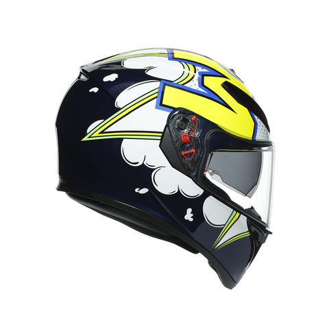 AGV K3 SV Full Face Helmet Bubble Blue White Yellow Fluo