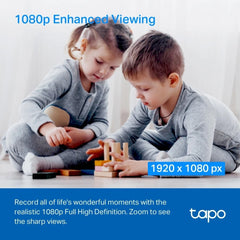 Tapo TC70 C200 Telecamera Wi-Fi Interno FHD, Videocamera sorveglianza, Visione Notturna, 360° Visuale, Audio Bidirezionale, Rilevamento di movimento e notifiche, Allarme acustico e luminoso integrato
