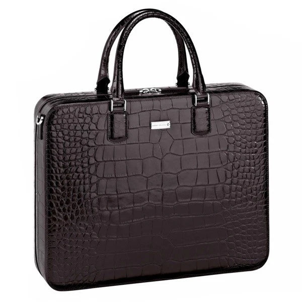 MONTBLANC BUSINESS BAG MEISTERSTÜCK IN PELLE DI VITELLO CON STAMPA ALLIGATORE
