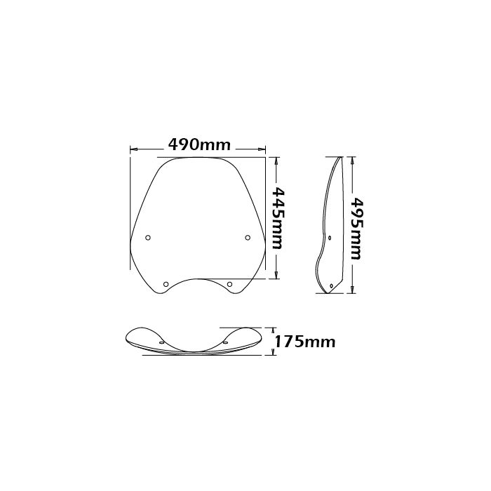 ISOTTA screen BMW R1150 R from 1999 to 2006 445x490 mm HxL