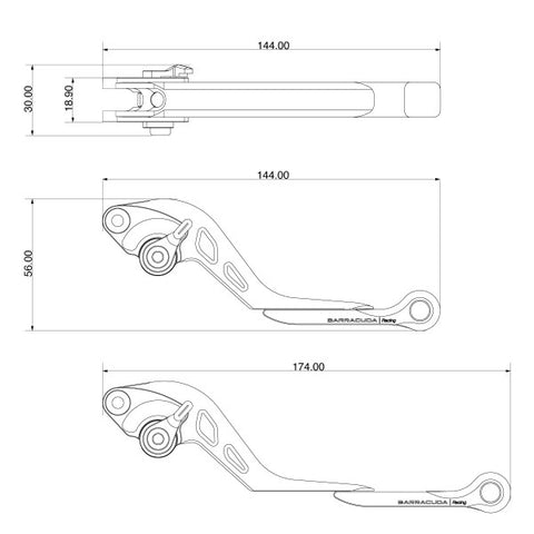 BARRACUDA Brake and Clutch Lever Kit for YAMAHA MT-09 ( L3e-A3 ) 2021 →