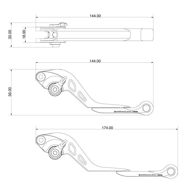 BARRACUDA Kit Leve Freno e Frizione per KAWASAKI Z 750 ABS 2007 - 2014