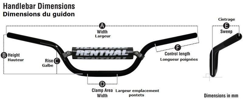 RENTHAL ATV 7/8" 677 Special Quad Manubrio Off Road