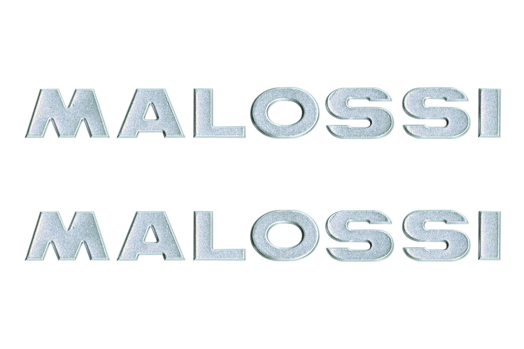 MALOSSI 2 adesivi MALOSSI - 3D - SILVER - 21 cm