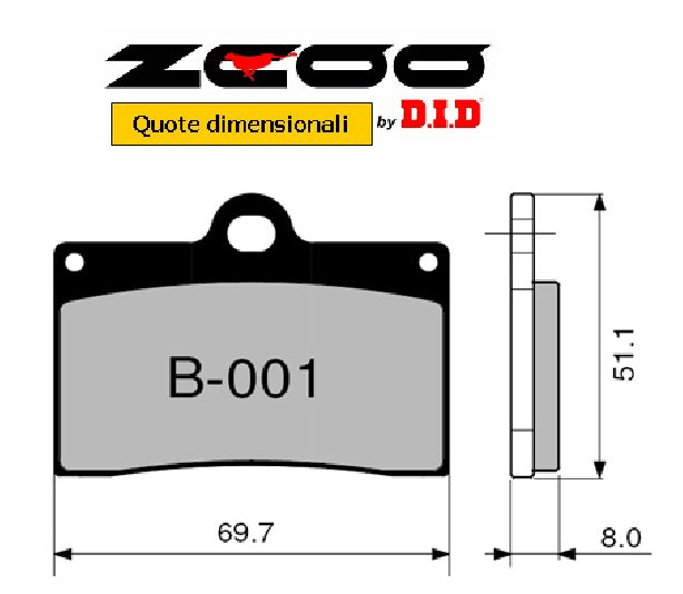 Pastiglie Freno ZCOO 45B00101 mescola EX-C (più pronta) per APRILIA 1 coppia per 1 disco