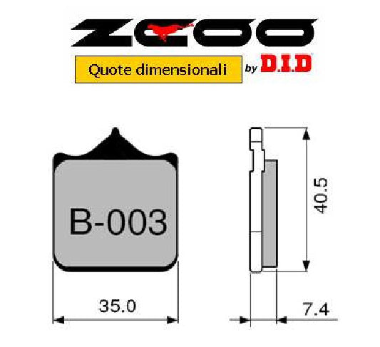 Pastiglie Freno ZCOO 45B00300 mescola EX (modulabile) per APRILIA 1 coppia per 1 disco