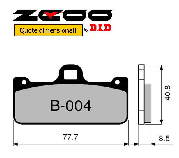 Pastiglie Freno ZCOO 45B00401 mescola EX-C (più pronta) per  1 coppia per 1 disco