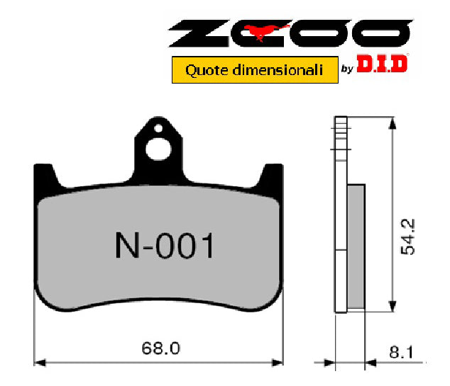 Pastiglie Freno ZCOO 45N00100 mescola EX (modulabile) per HONDA 1 coppia per 1 disco