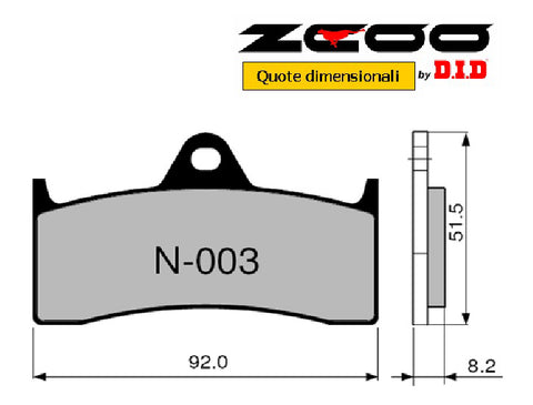 Pastiglie Freno ZCOO 45N00300 mescola EX (modulabile) per BUELL 1 coppia per 1 disco