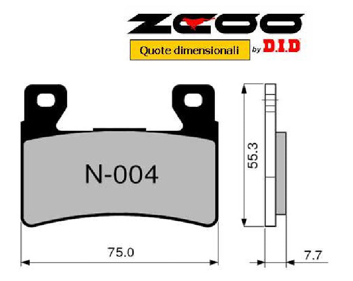 Pastiglie Freno ZCOO 45N00400 mescola EX (modulabile) per HONDA 1 coppia per 1 disco