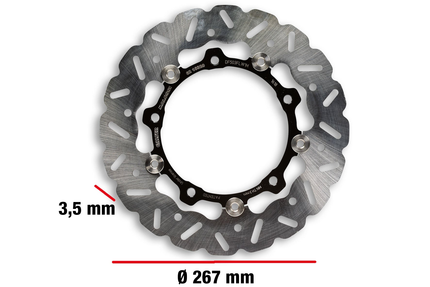 MALOSSI WHOOP DISC disco freno Ø est. 267 - spessore 3,5 mm