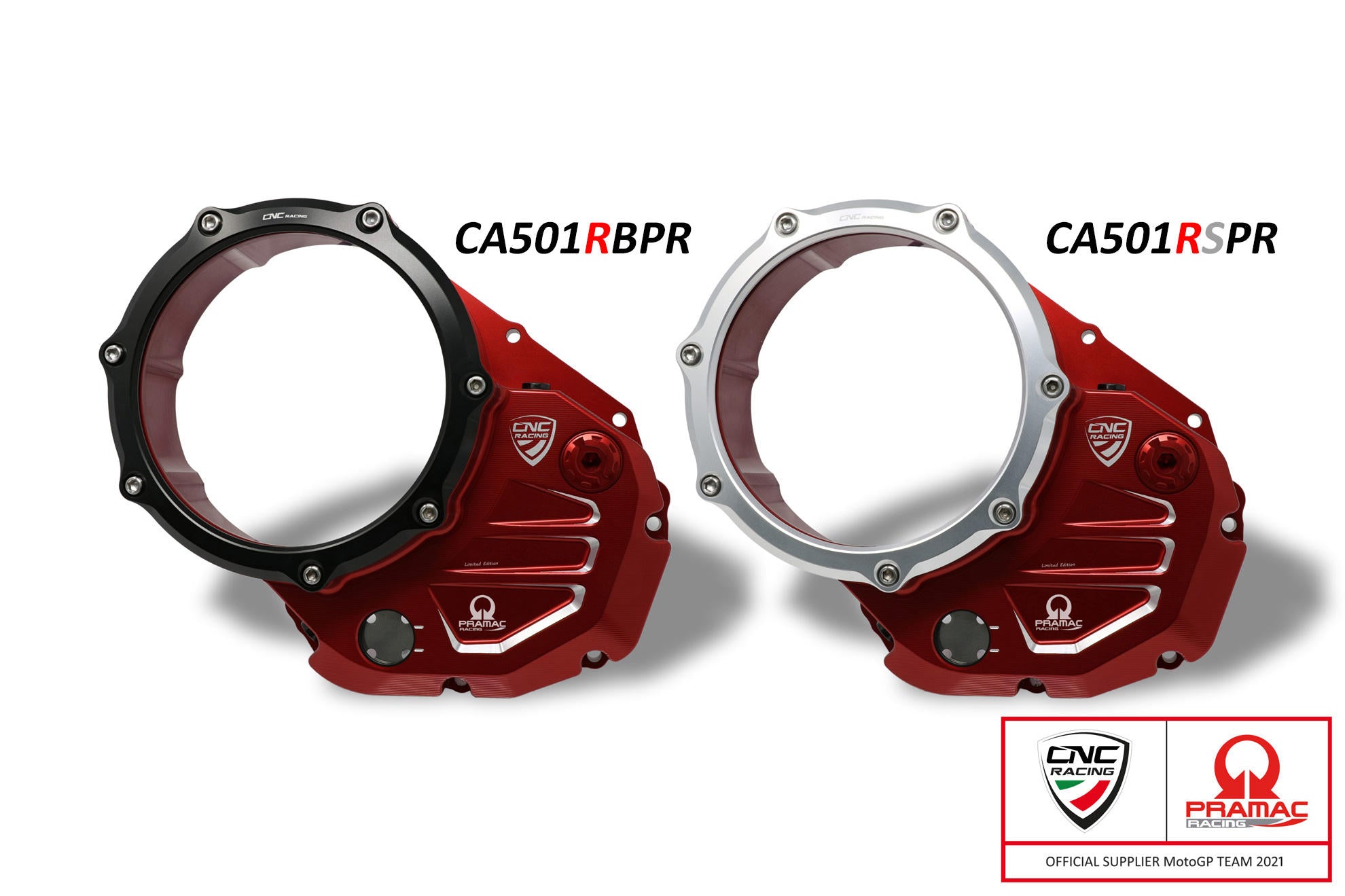 CNC RACING Carter trasparente per frizioni ad olio Ducati Pramac Racing Limited Edition