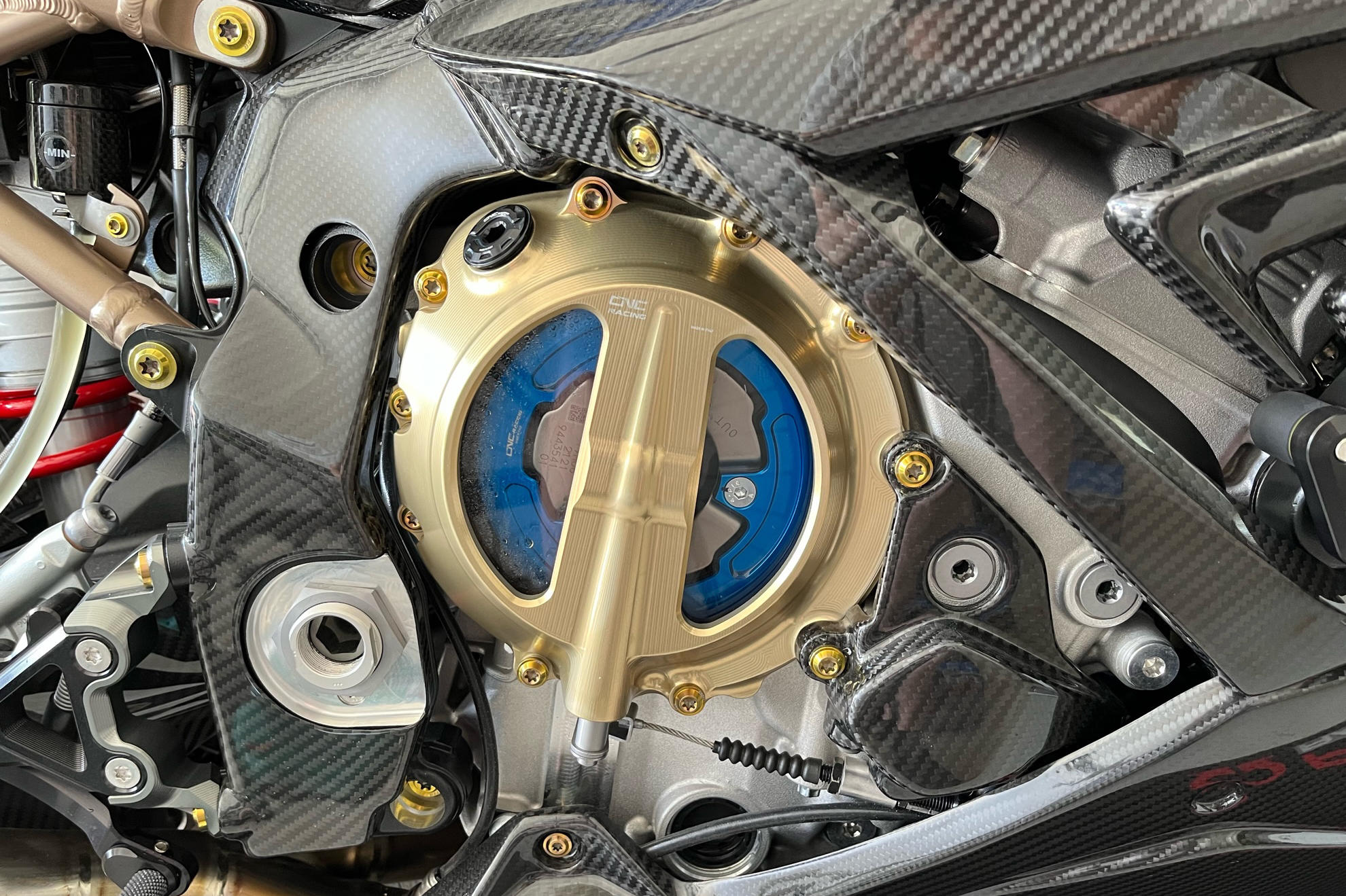 CNC RACING Carter frizione trasparente BMW - comando filo
