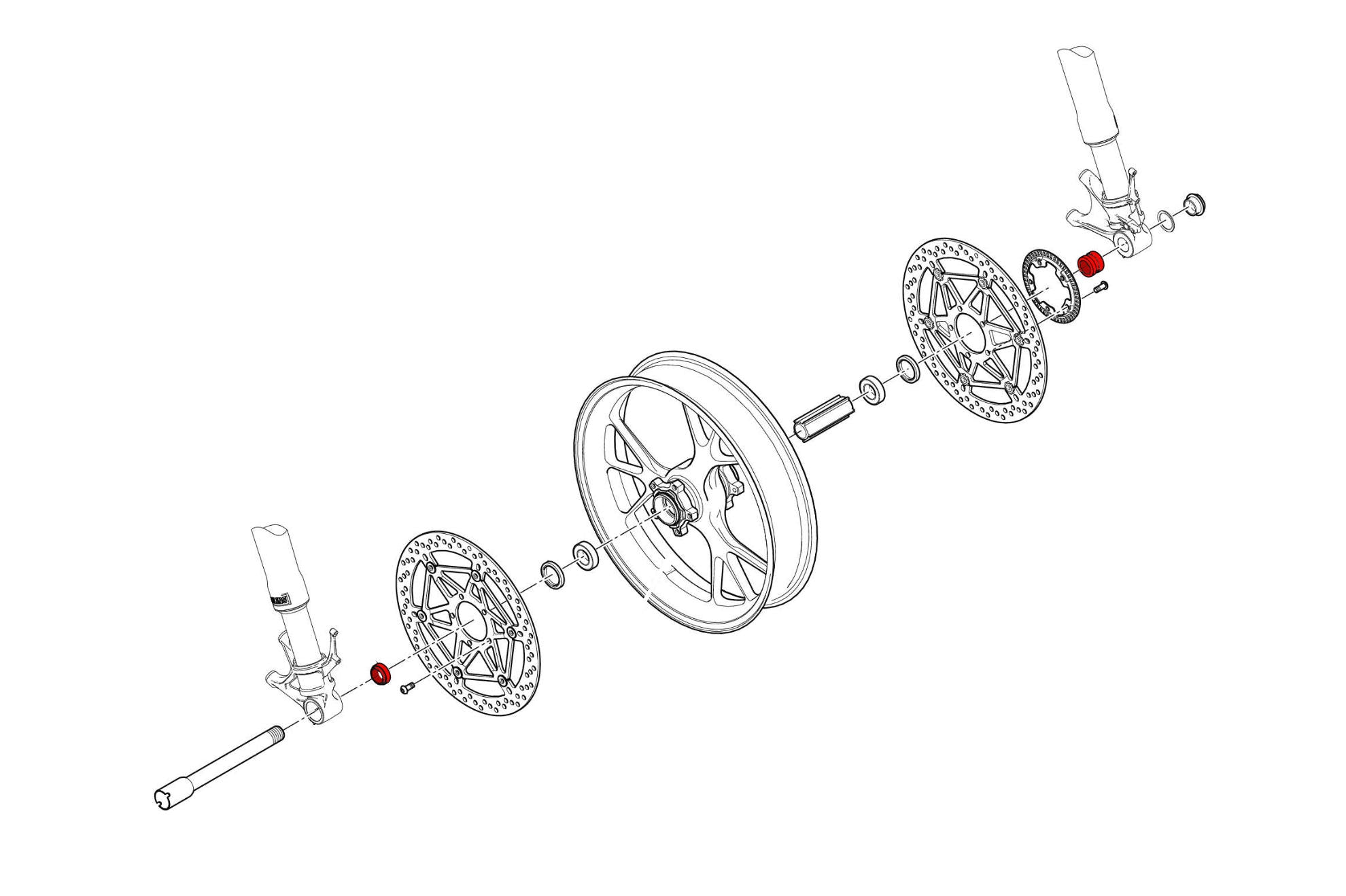 CNC RACING Kit distanziali mozzo ruota anteriore Ducati
