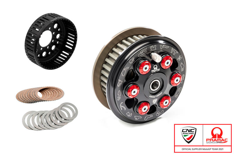 CNC RACING FRIZIONE ANTISALTELLAMENTO MASTER TECH TEAM PRAMAC LIM. ED. COMPLETA - 48 DENTI SINTERIZZATI