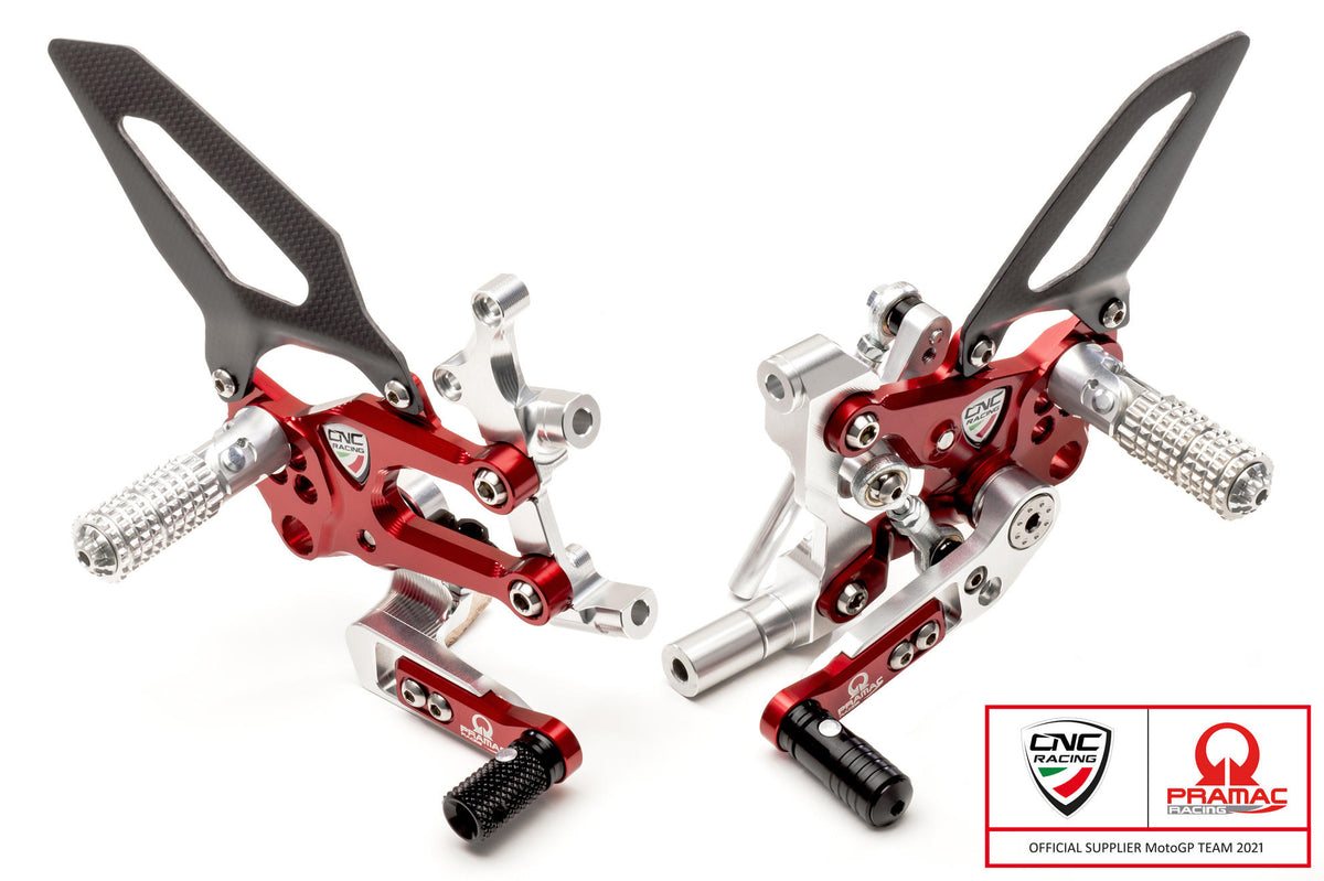 CNC RACING Pedane regolabili RPS Ducati SBK serie Panigale Team Pramac MotoGP Limited Edition