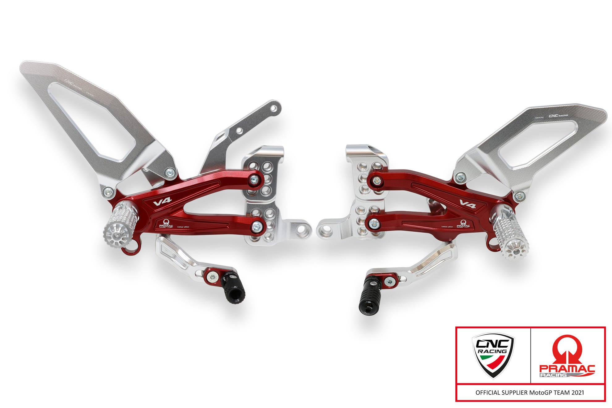 CNC RACING Pedane regolabili Ducati Panigale V4 - Pramac Racing Limited Edition