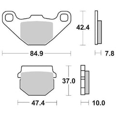 PASTIGLIE FRENO SBS 102HM 656102HM ADLY NOBLE 2T 50 2006-2010