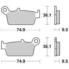 Pastiglie Freno Posteriori  CP.PASTIGLIE SINTER OFFROAD HONDA CR per , set per 1 disco