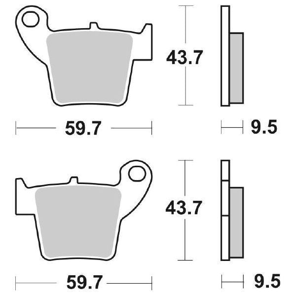 Pastiglie Freno Posteriori  SBS 777 RSI (SINTERIZZATA) per APRILIA MXV 450 2007-2016, set per 1 disco