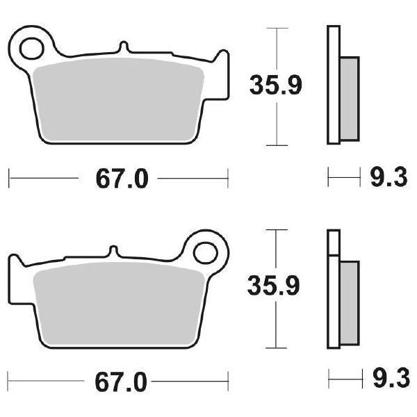 Pastiglie Freno Posteriori  SBS YAMAHA YZ 125 03 POST per BETA RR 250 2T 2013-2021, set per 1 disco