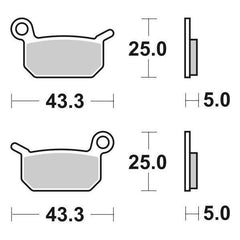 Pastiglie Freno Posteriori  SBS SI SINT.OFFROAD KTM-POLINI per , set per 1 disco