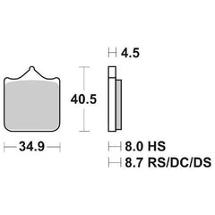 Pastiglie Freno Anteriori    SBS RACING 870 DS (DUAL SINTER) per BMW S 1000 R 2014-2018, set per 1 disco