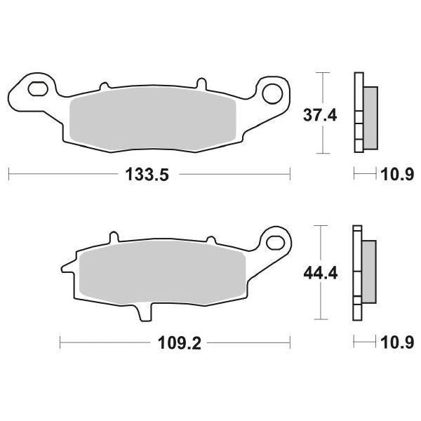 Pastiglie Freno Anteriori/Posteriori  SBS 886 LS per KAWASAKI Mean Streak 1500 2002-2003, set per 1 disco