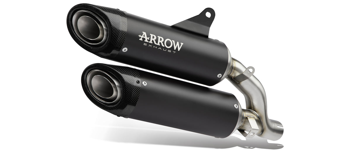 ARROW Terminali Round-Sil carbonio omologati (Dx+ Sx) per Yamaha MT-03 2005-2014