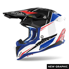 AIROH Casco Cross AVIATOR 3 PUSH OFF ROAD in carbonio