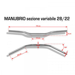 BARRACUDA Manillar universal Sección variable 28/22 en aluminio