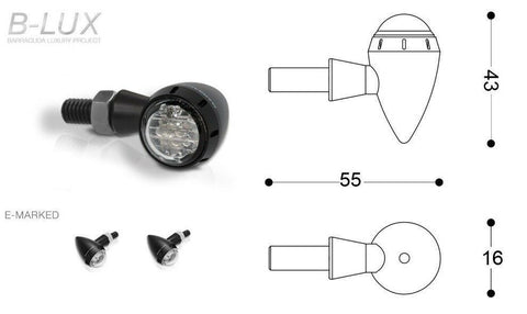 BARRACUDA UNIVERSAL APPROVED S-LED B-LUX Motorcycle Led turn signals