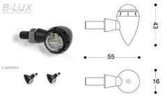 BARRACUDA Frecce indicatori di direzione Led Moto S-LED B-LUX UNIVERSALI OMOLOGATI