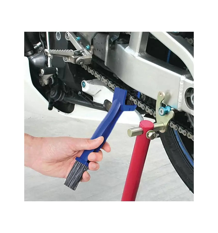 Set 4 Spazzole Per Pulizia Catena Moto E Bici - Multifunzionale, Con Doppia Testina - Blu E Rosso - Foto 12