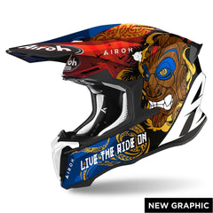 Casco de moto enduro AIROH TWIST 2.0 Cross con gráficos TIKI