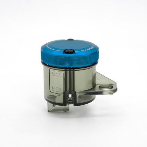 BARRACUDA Smoked brake fluid reservoir diameter 50 with Blue Aluminum cap